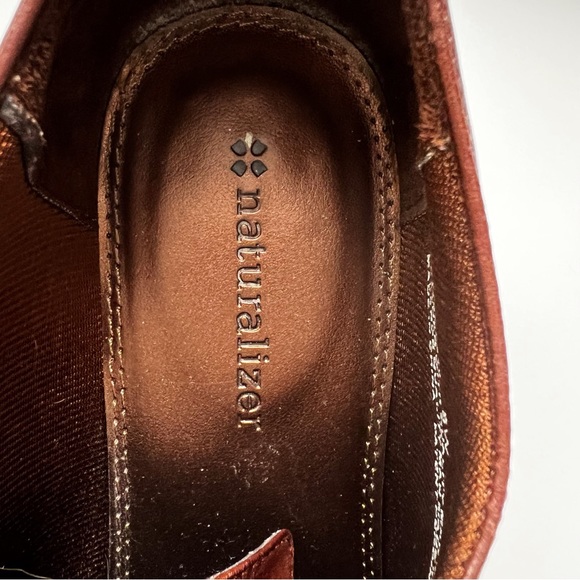 Naturalizer Safara Brown Heel Oxford Lace Up Loafer Bootie Academia Women’s 8 - Picture 9 of 12